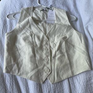 Wayf Ivory Button-Up Vest